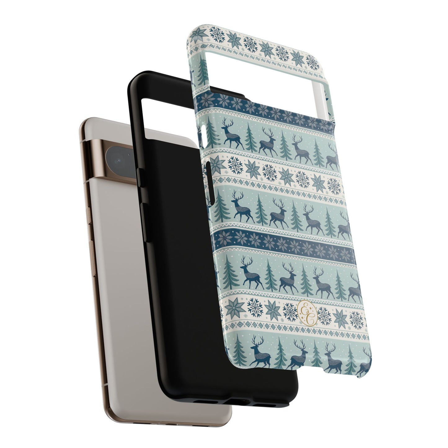 Blue Winter Reindeer Tough Phone Case