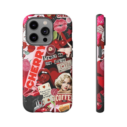 Cherry Theme Retro Collage Tough Phone Case