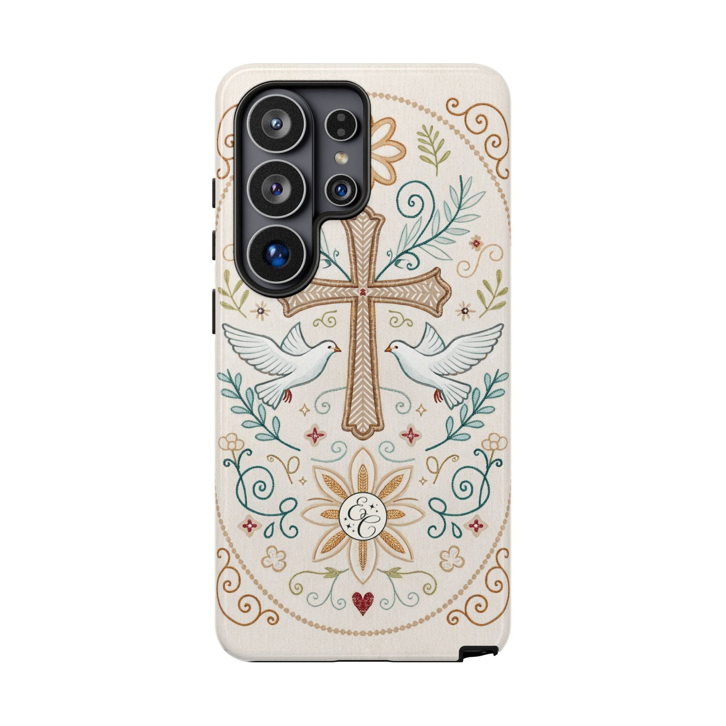 Christian Cross and Doves Tough Phone Case