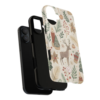 Rustic Christmas Reindeer Tough Phone Case