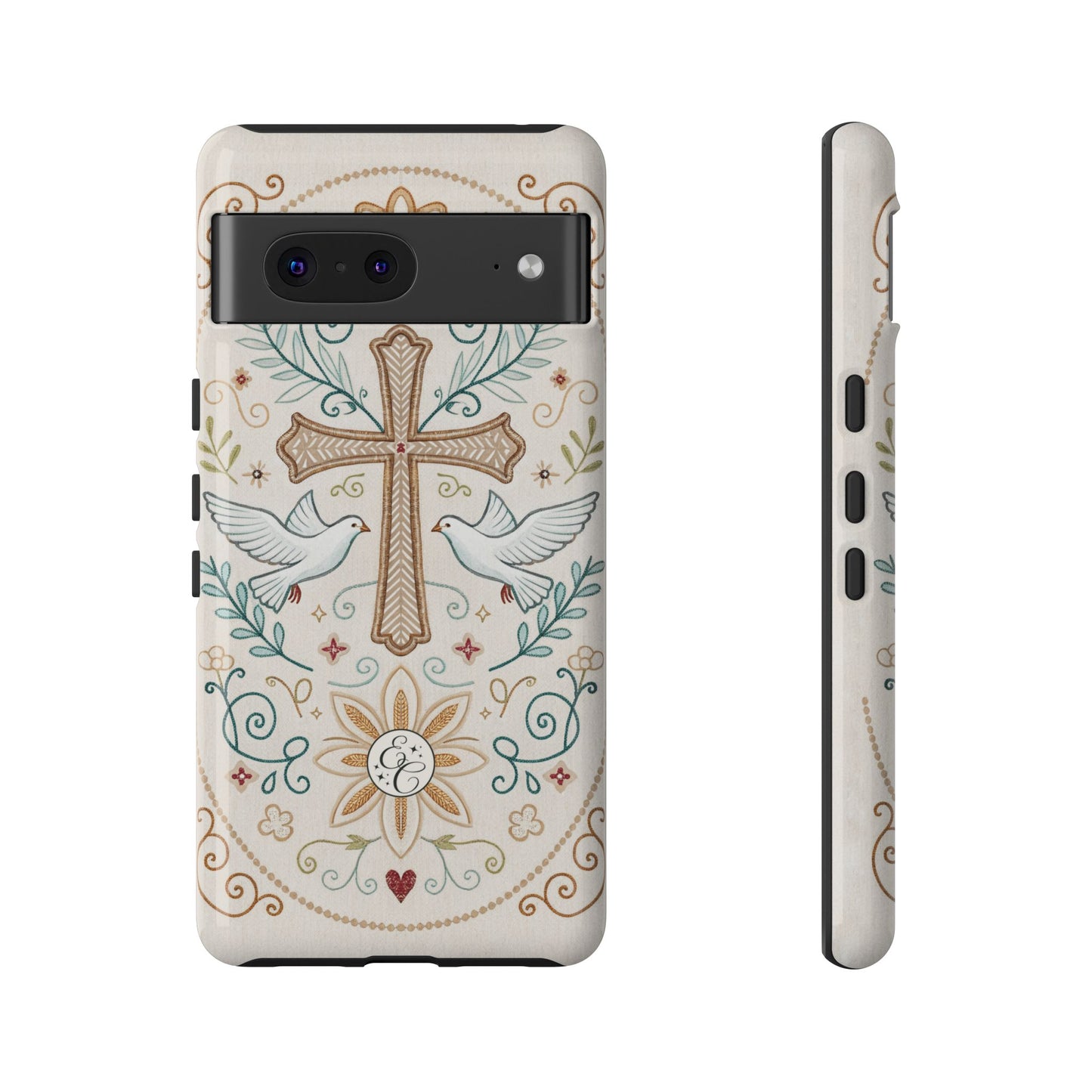 Christian Cross and Doves Tough Phone Case
