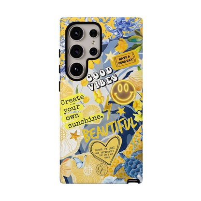 Yellow and Blue Collage Tough Phone Case