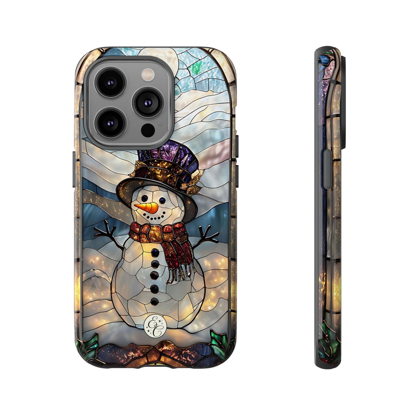 Snowman Stained Glass Tough Phone Case