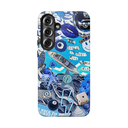 Eclectic Blue Collage Tough Phone Case