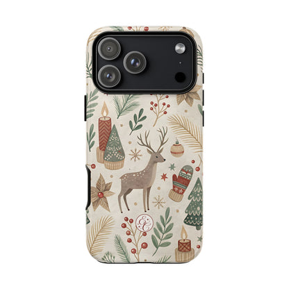 Rustic Christmas Reindeer Tough Phone Case
