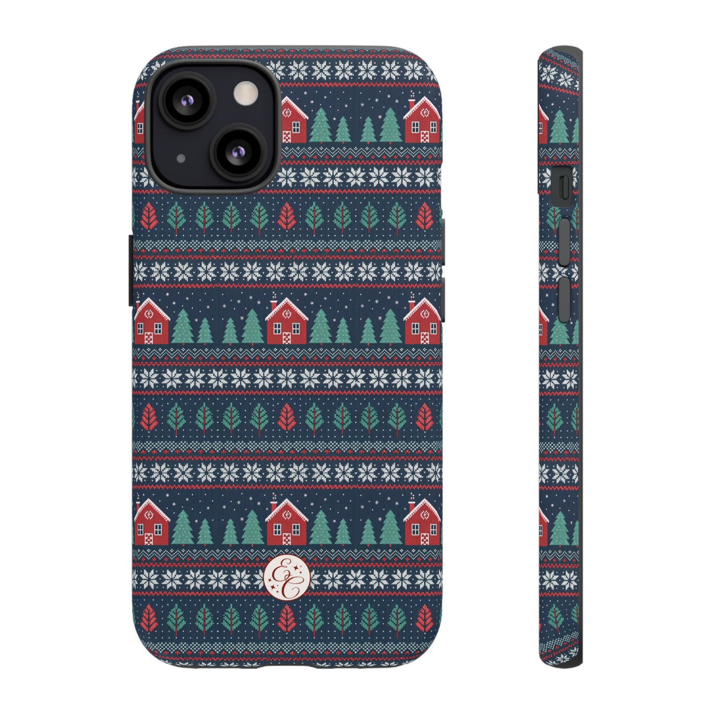 Winter Cottage Pattern Tough Phone Case
