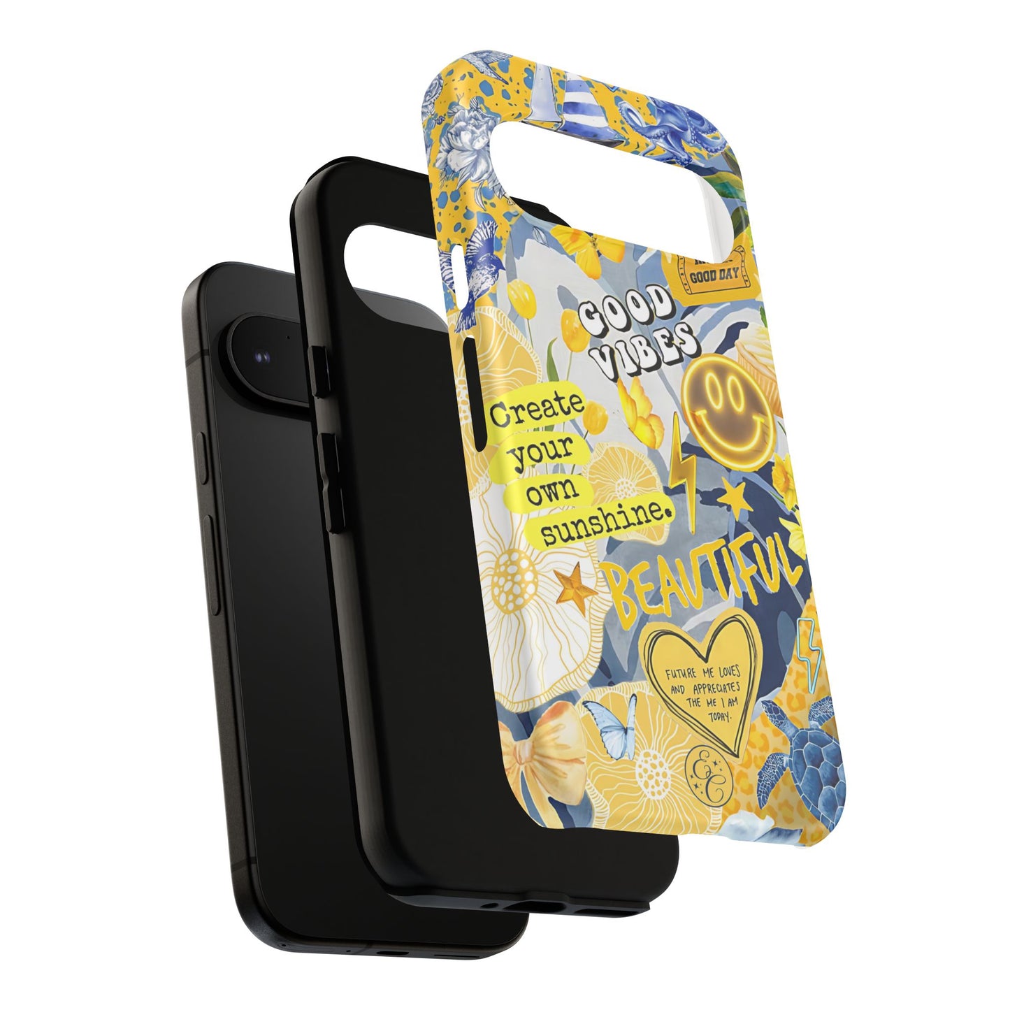 Yellow and Blue Collage Tough Phone Case