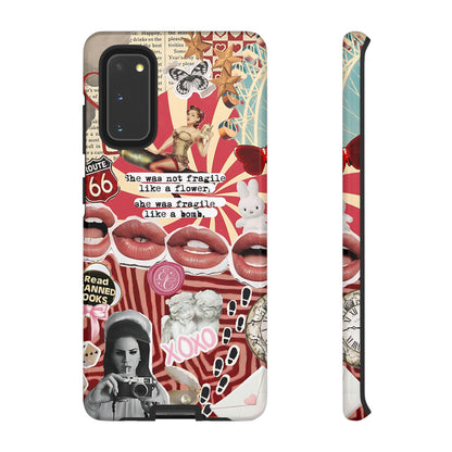 Feminine Aesthetic Retro Collage Tough Phone Case