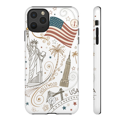 USA Landmarks Boho Doodle Tough Phone Case