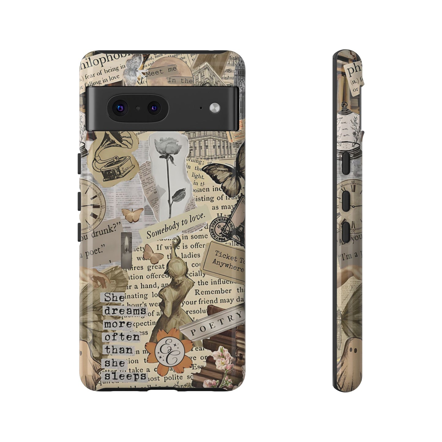 Library Romance Collage Tough Phone Cases