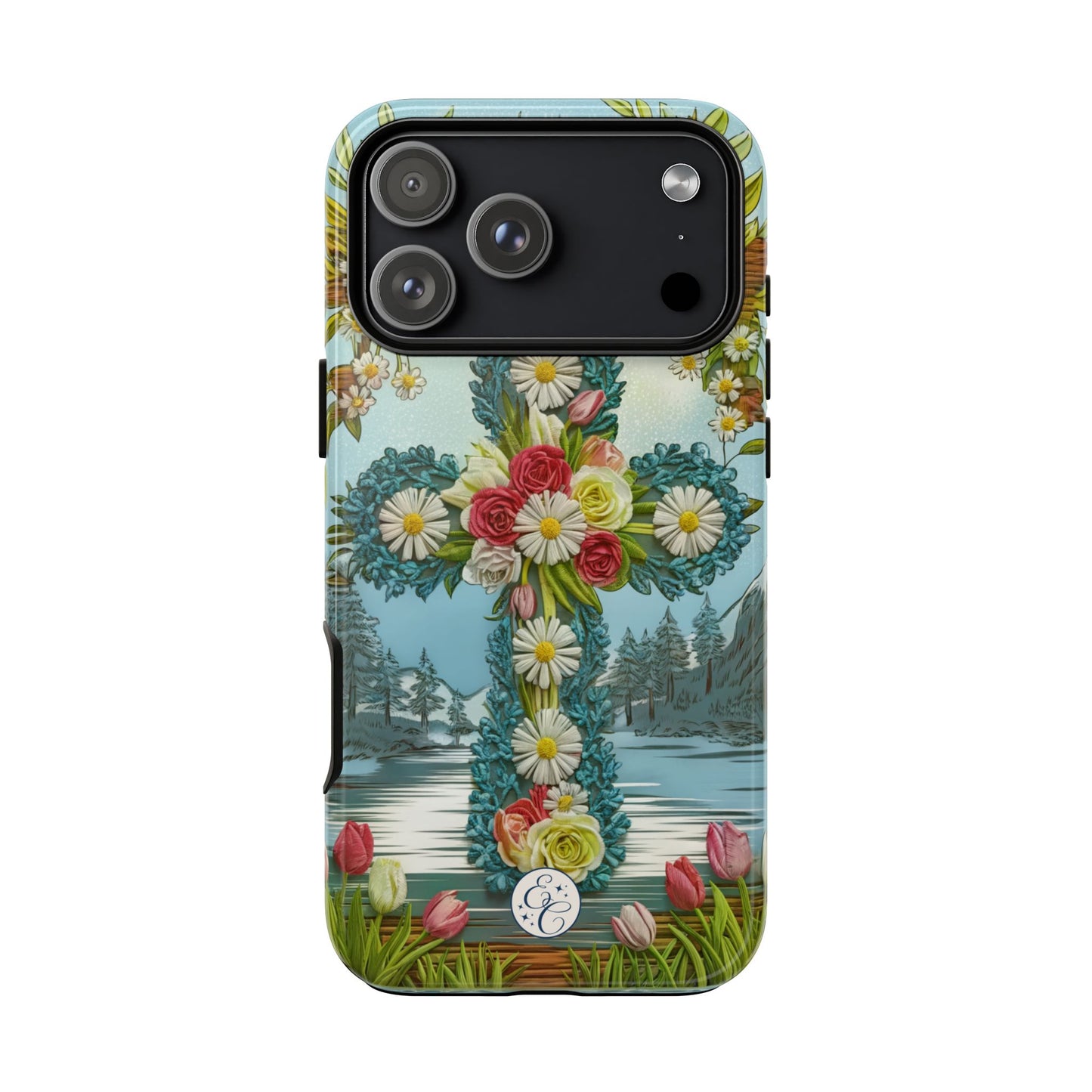 Floral Cross Tough Phone Case