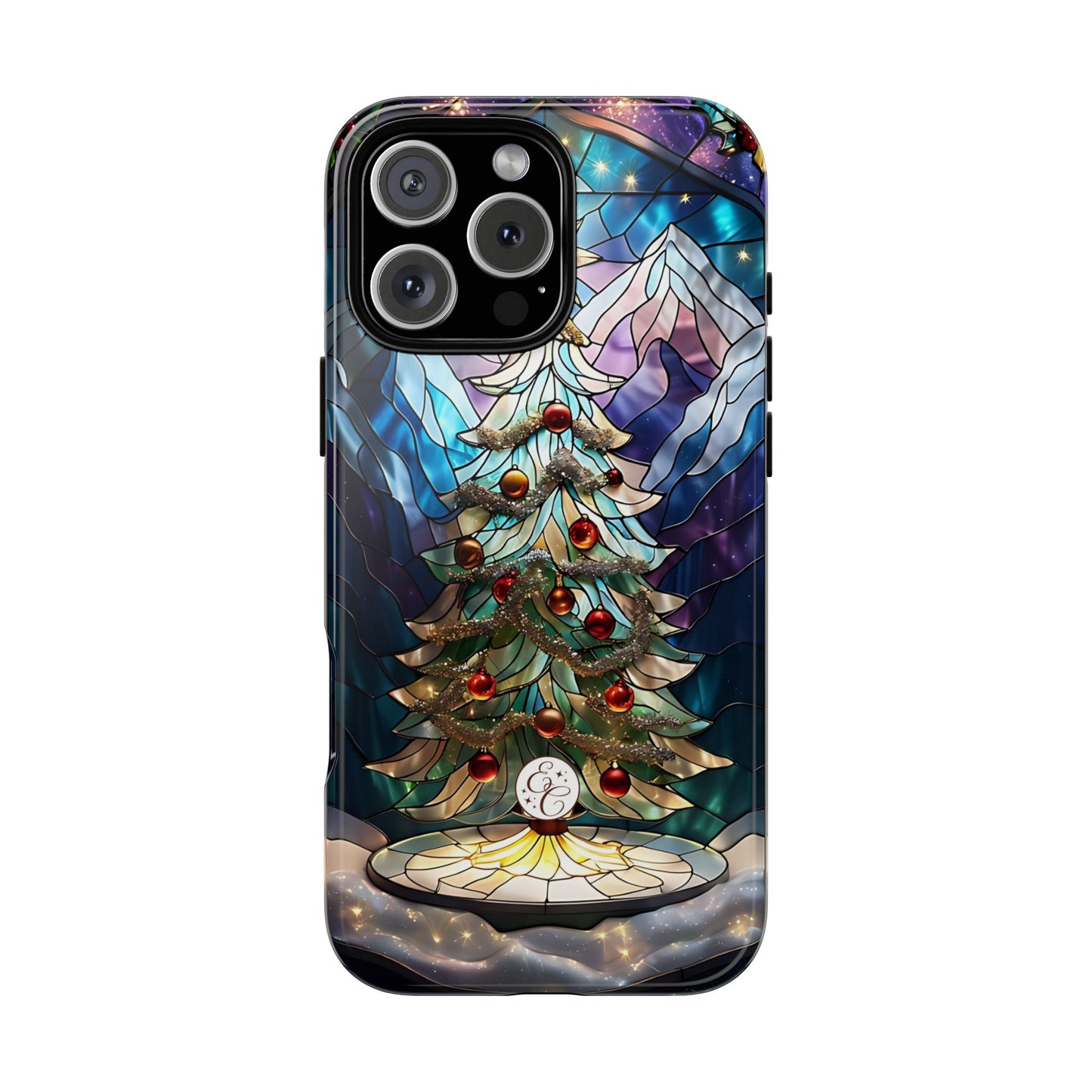 Christmas Tree Stained Glass Tough Phone Case