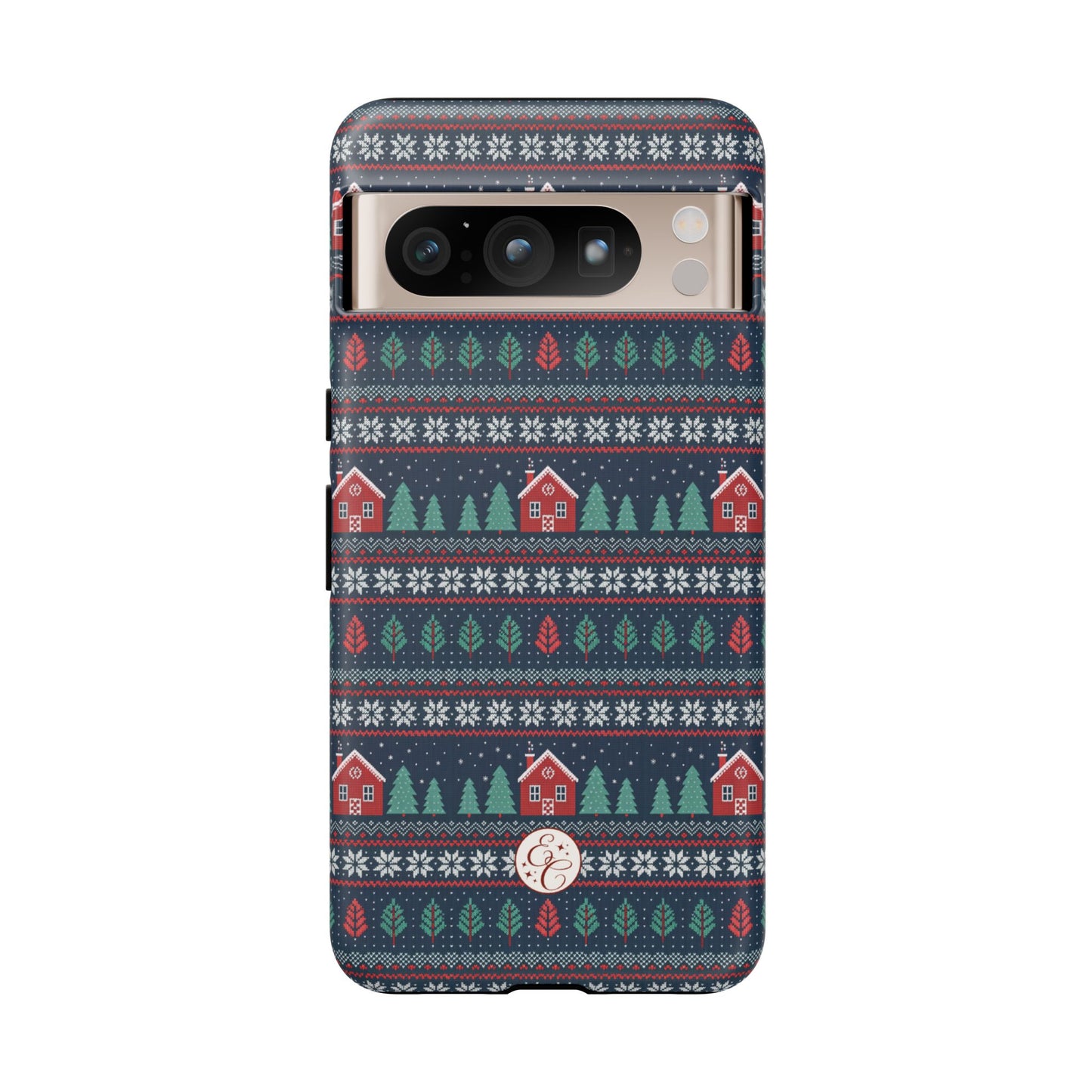 Winter Cottage Pattern Tough Phone Case