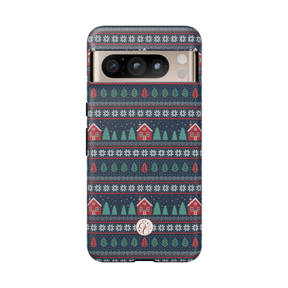 Winter Cottage Pattern Tough Phone Case