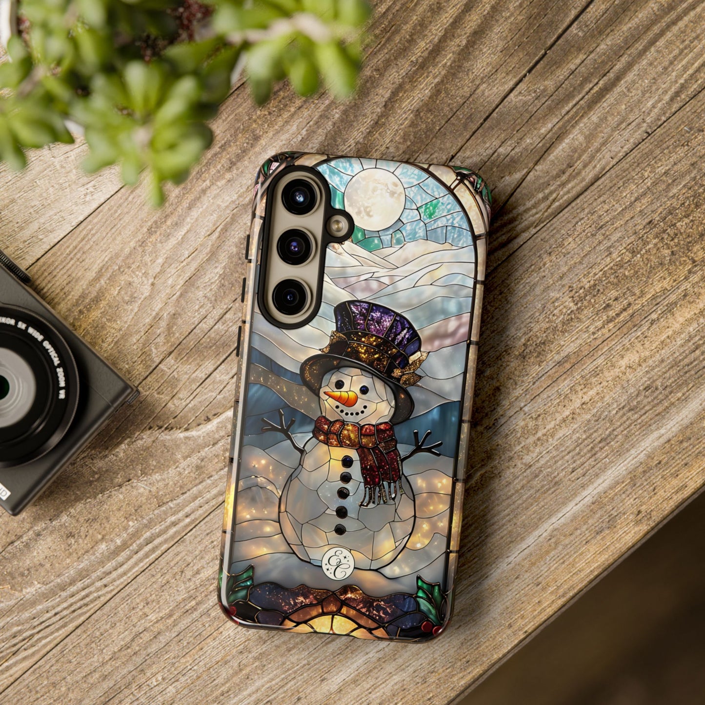 Snowman Stained Glass Tough Phone Case