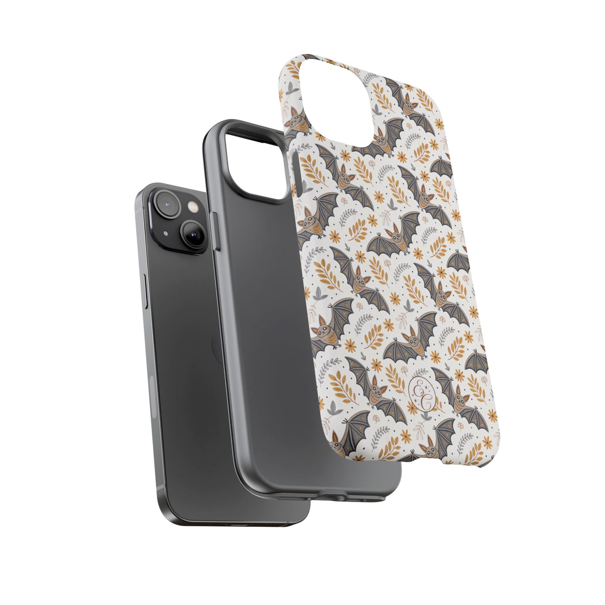 Boho Bat Pattern Halloween Phone Case