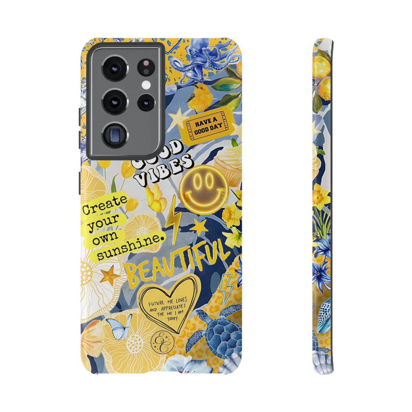 Yellow and Blue Collage Tough Phone Case