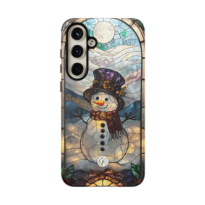 Snowman Stained Glass Tough Phone Case