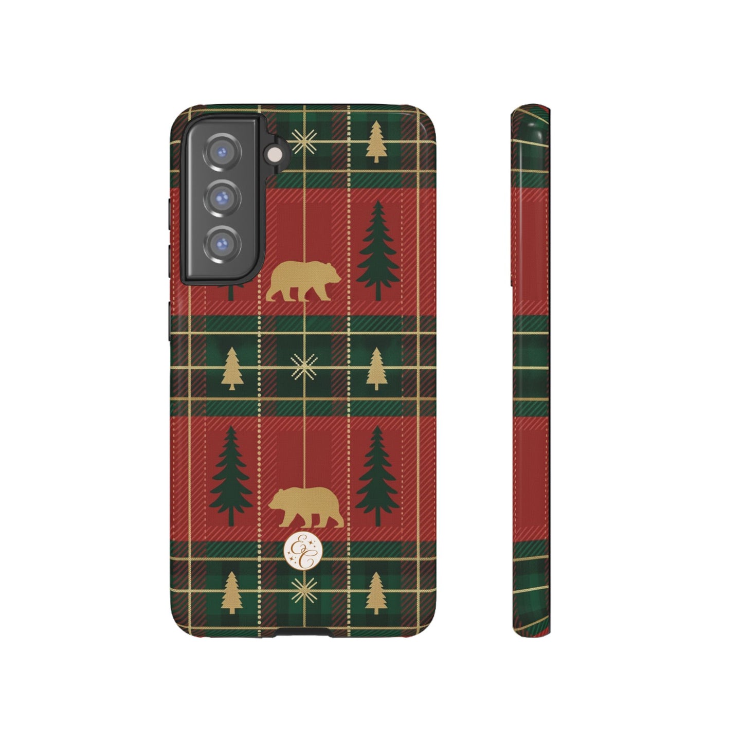 Christmas Bear Plaid Tough Phone Case