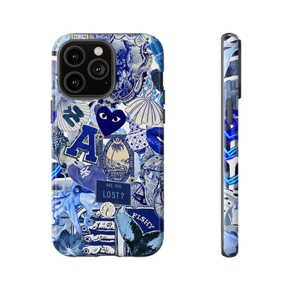 Blue Collage Tough Phone Case