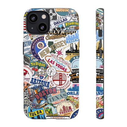 USA Travel Stickers Tough Phone Case