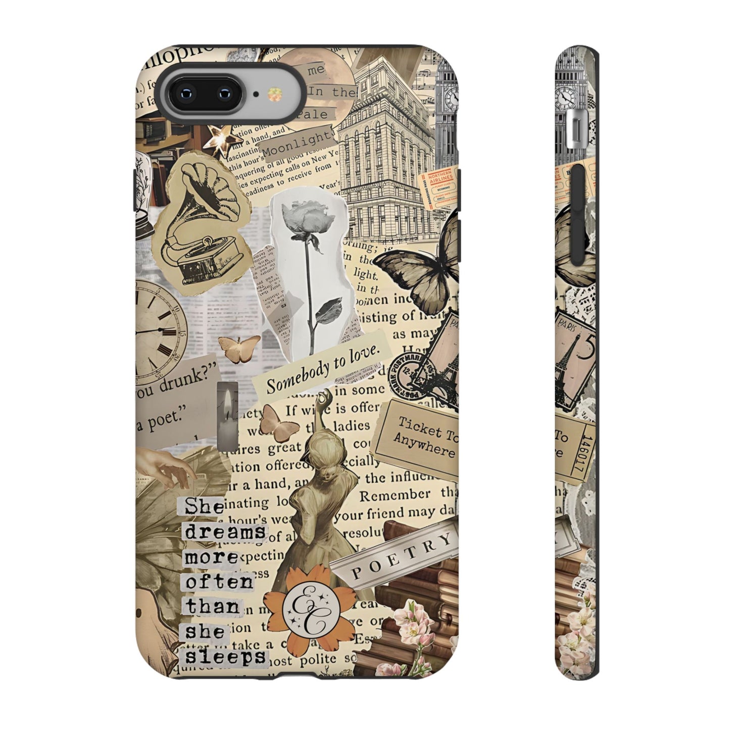 Library Romance Collage Tough Phone Cases