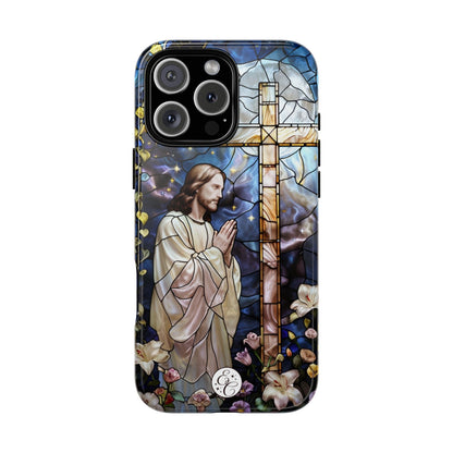 Jesus Praying Stained Glass Tough Phone Case