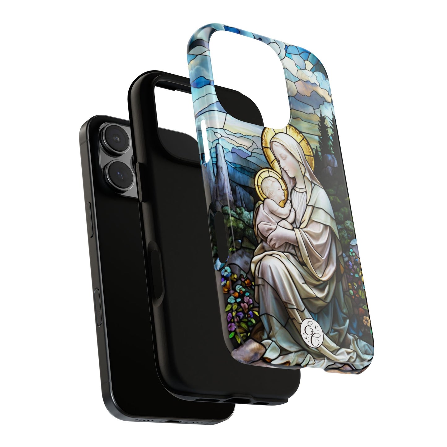 Virgin Mary with Baby Jesus Stained Glass Tough Phone Case