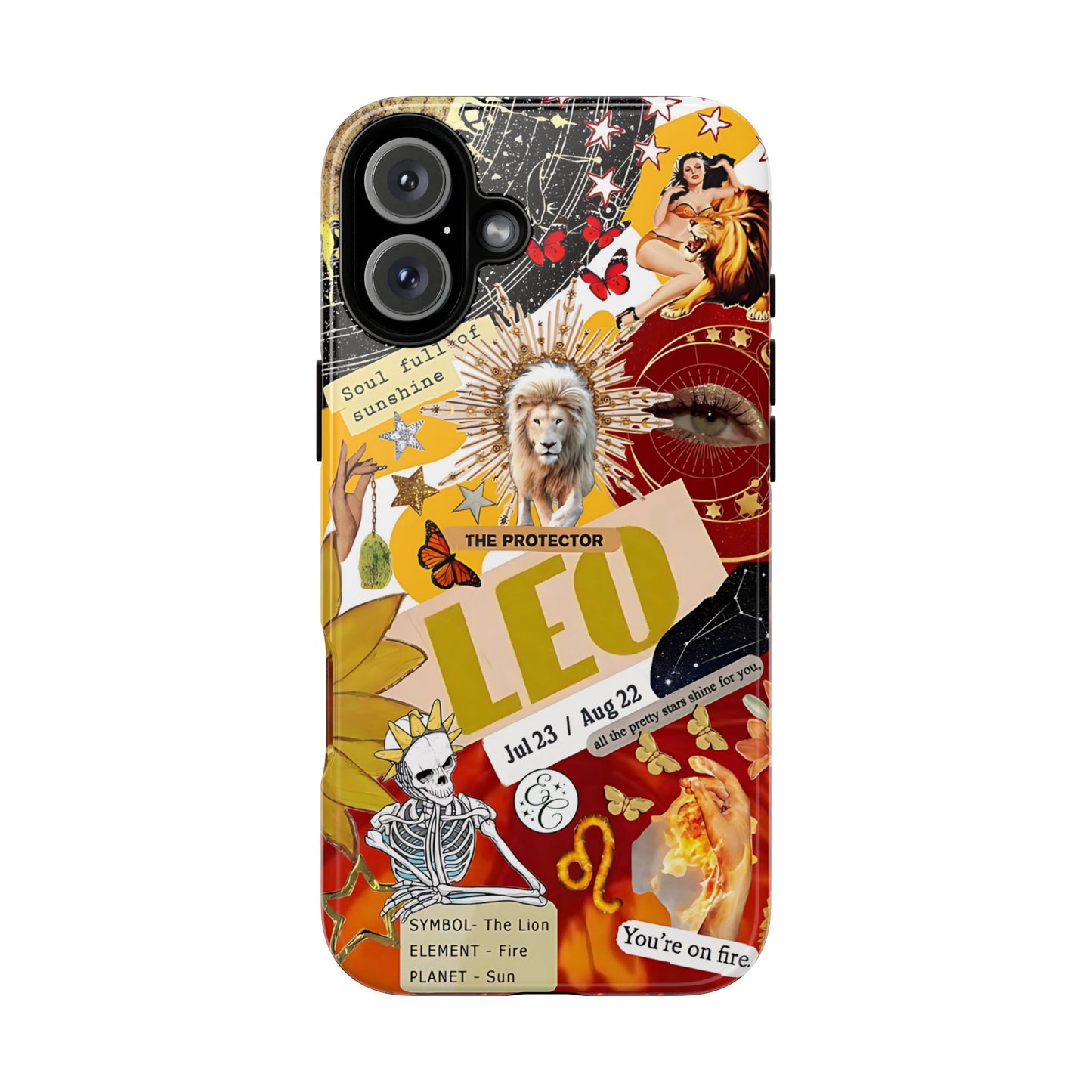 Leo Vintage Zodiac Collage Tough Phone Case