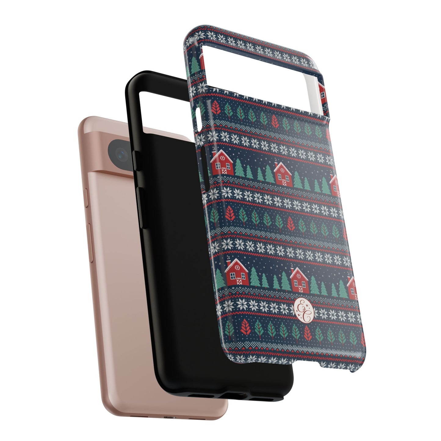 Winter Cottage Pattern Tough Phone Case