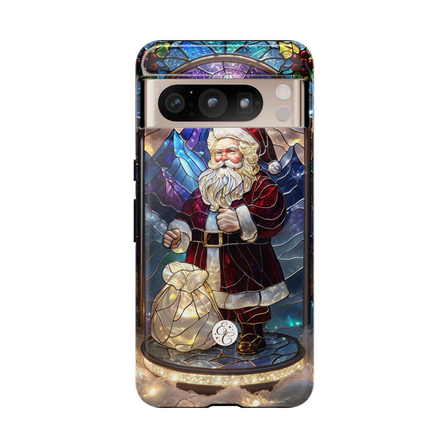 Santa Claus Stained Glass Tough Phone Case