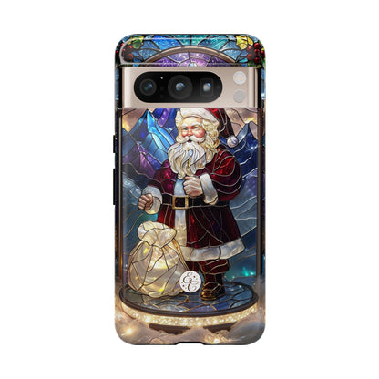Santa Claus Stained Glass Tough Phone Case