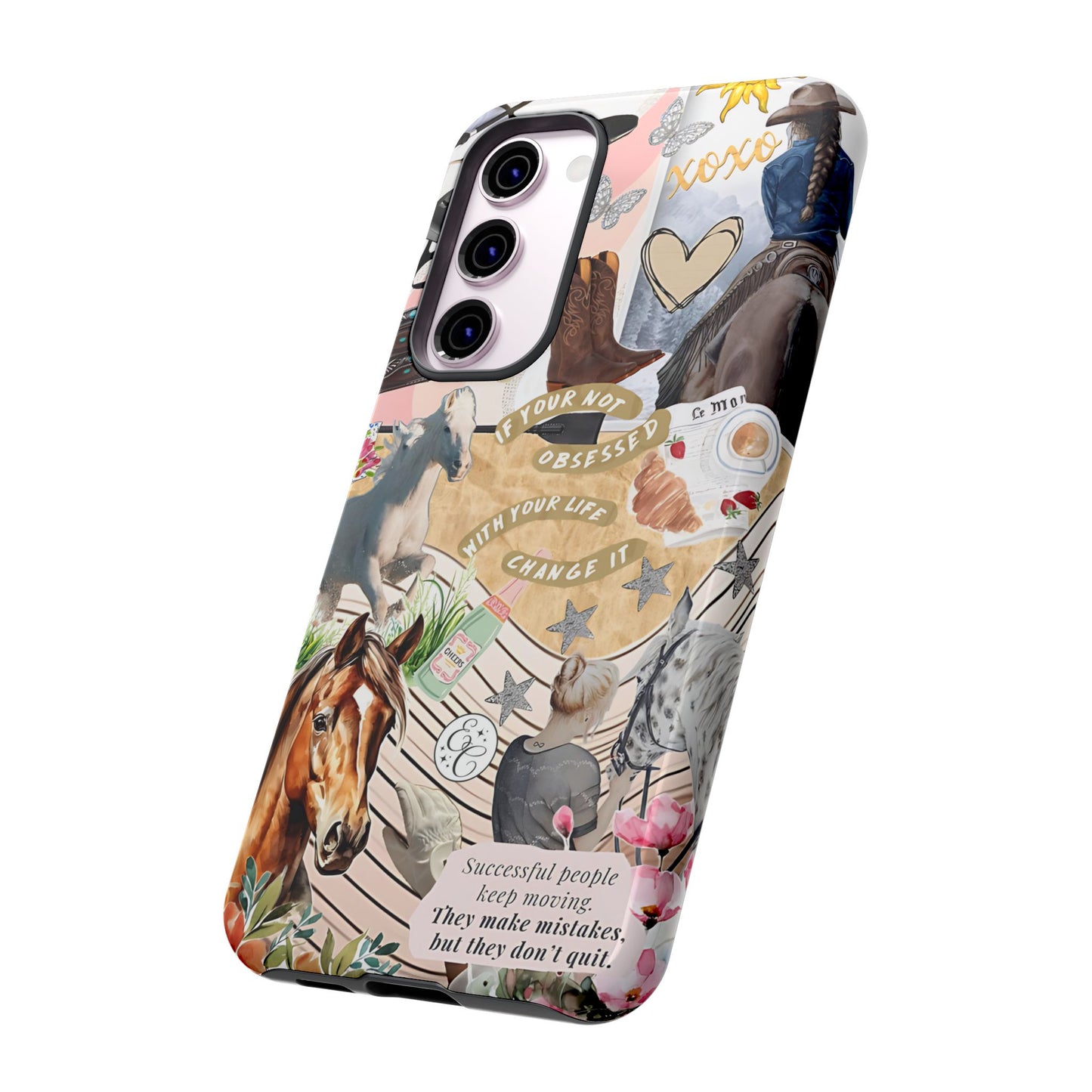 Equestrian Cowgirl Collage Tough Phone Case