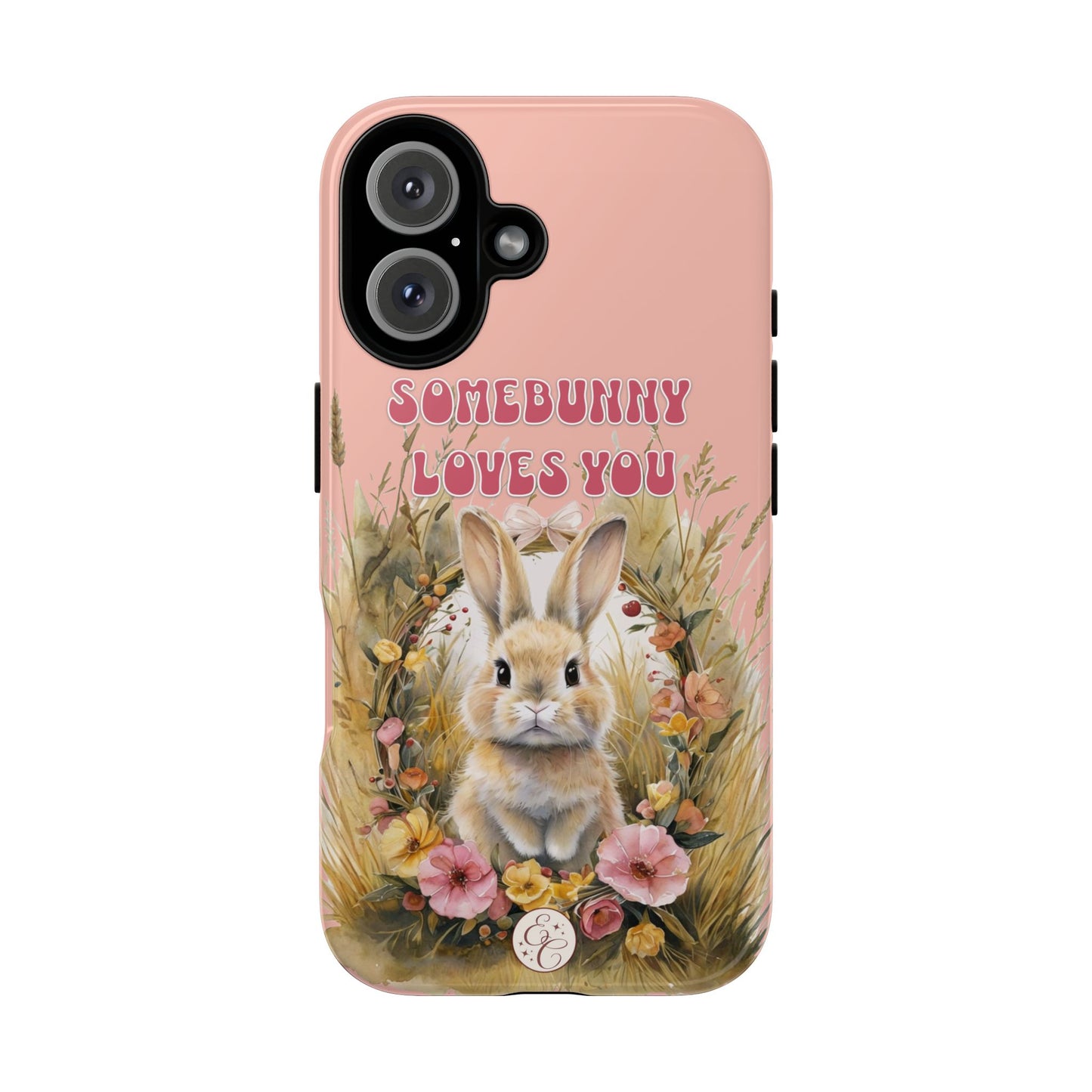 Somebunny Loves You Tough Phone Case - Peach