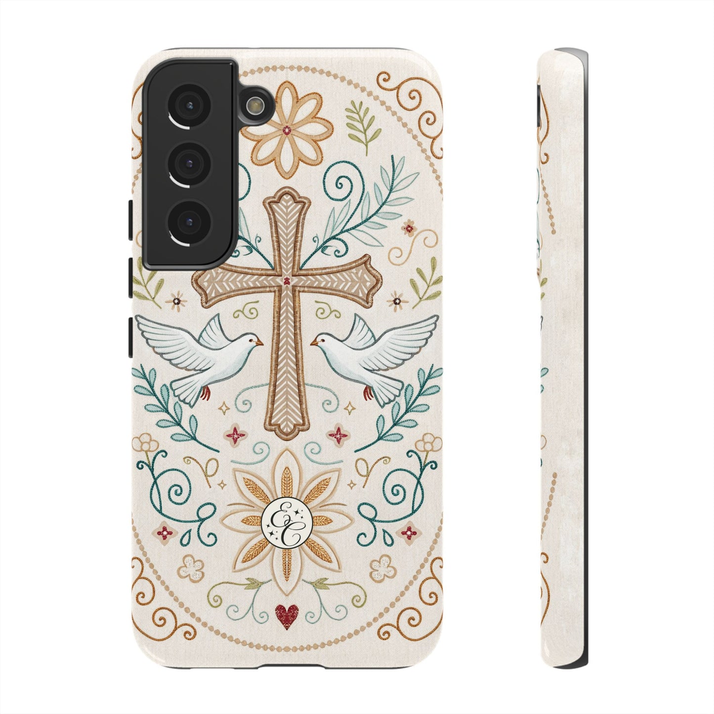 Christian Cross and Doves Tough Phone Case