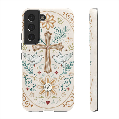 Christian Cross and Doves Tough Phone Case