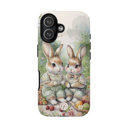 Vintage Bunny Picnic Tough Phone Case