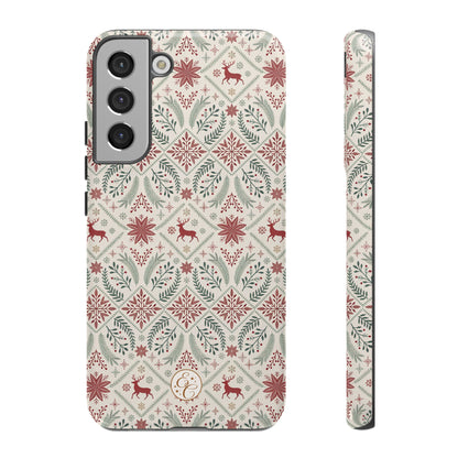 Red Reindeer Christmas Pattern Tough Phone Case