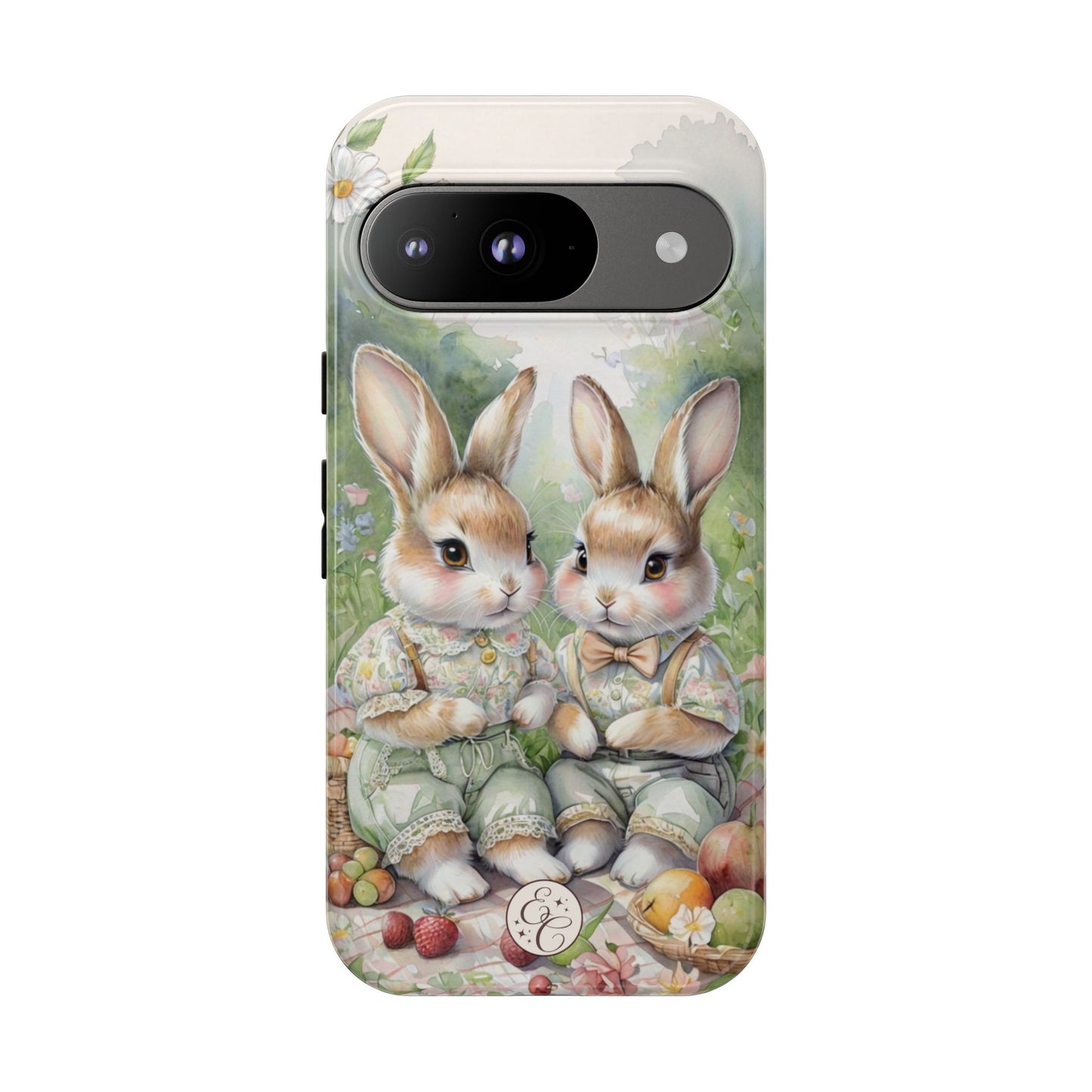 Vintage Bunny Picnic Tough Phone Case
