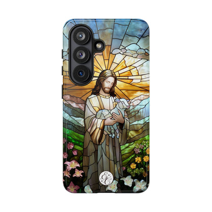 Jesus Holding a Lamb Stained Glass Tough Phone Case