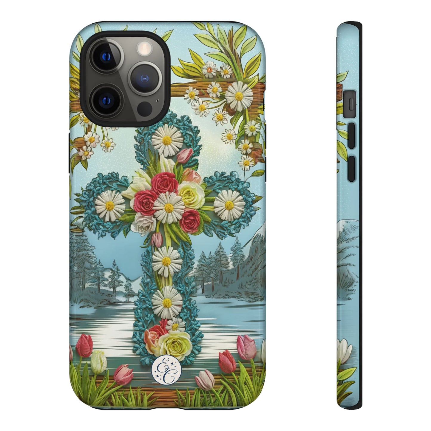 Floral Cross Tough Phone Case