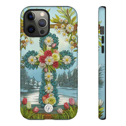 Floral Cross Tough Phone Case