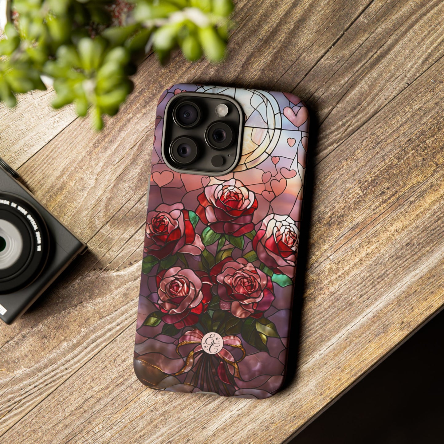 Bouquet of Roses Stained Glass Tough Phone Case