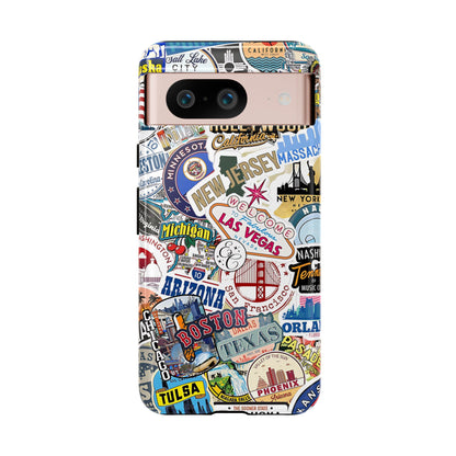 USA Travel Stickers Tough Phone Case