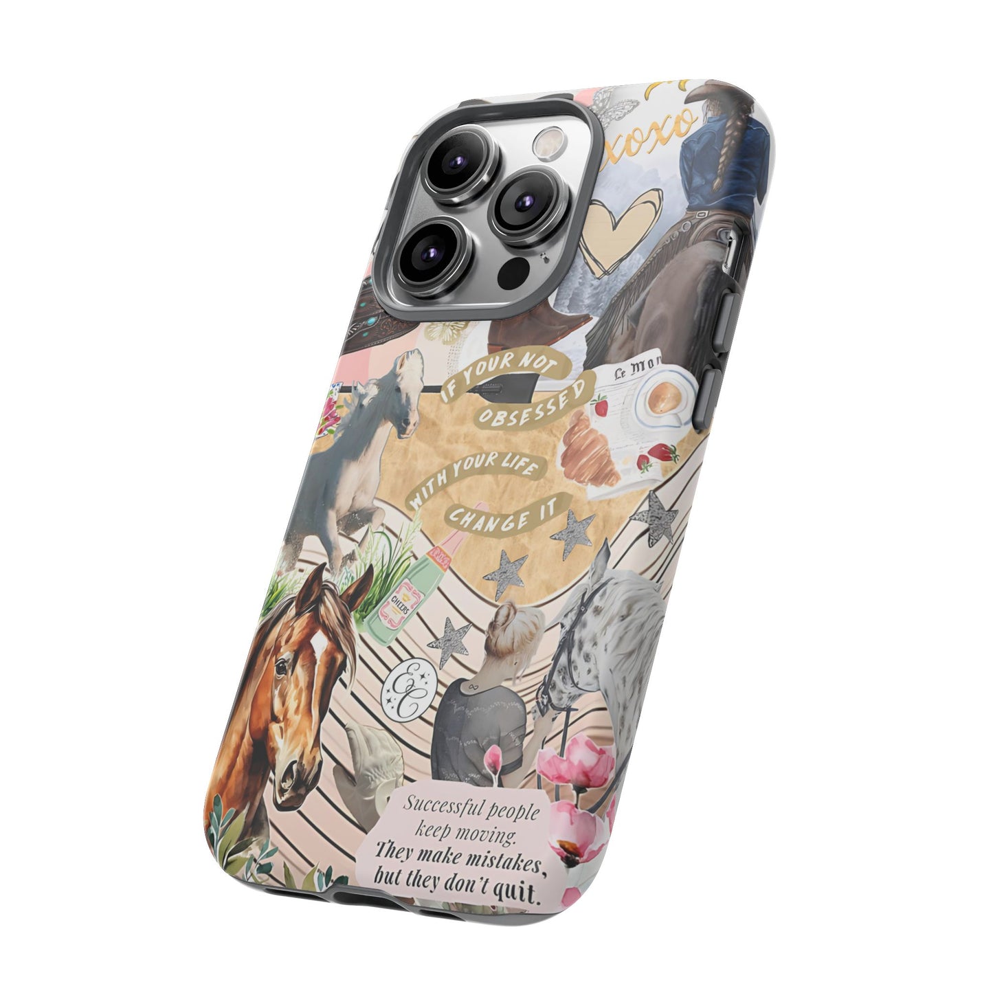 Equestrian Cowgirl Collage Tough Phone Case