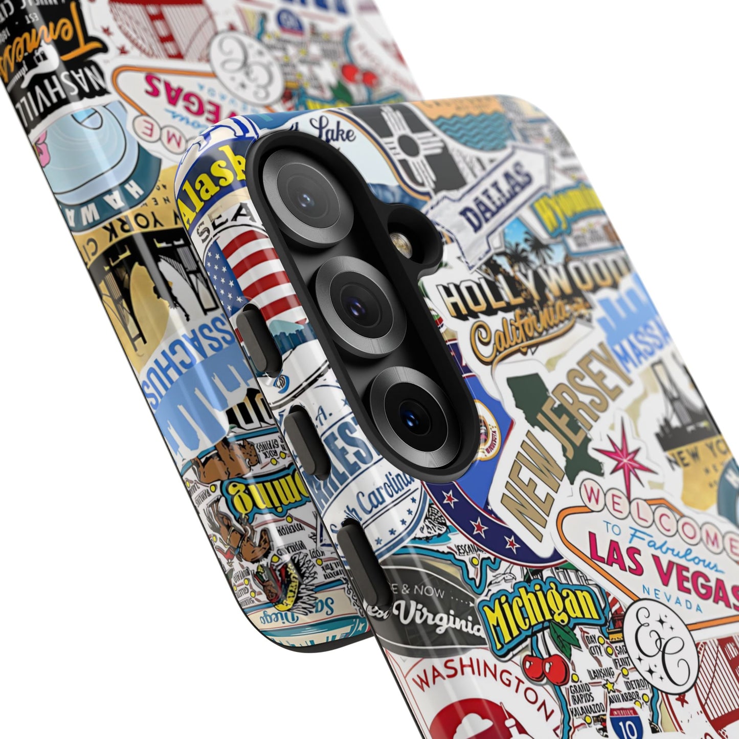 USA Travel Stickers Tough Phone Case