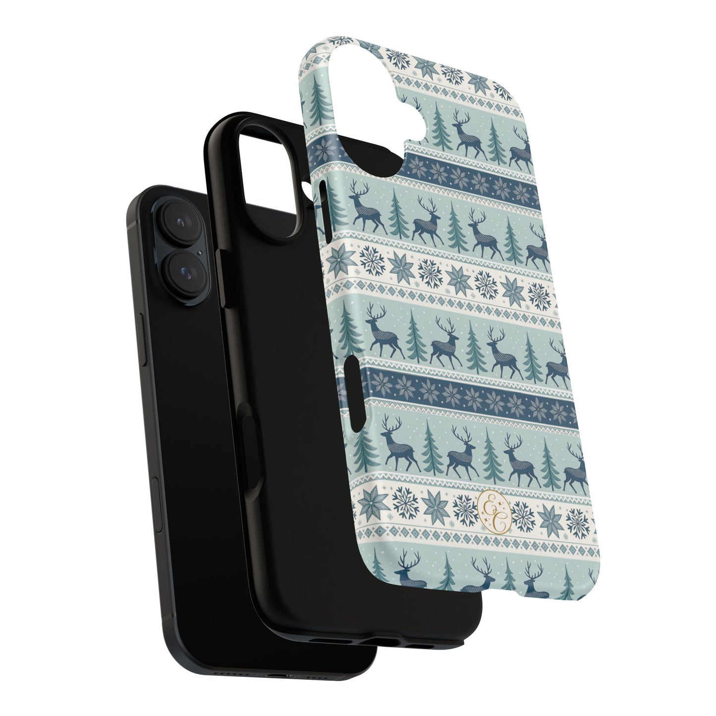 Blue Winter Reindeer Tough Phone Case