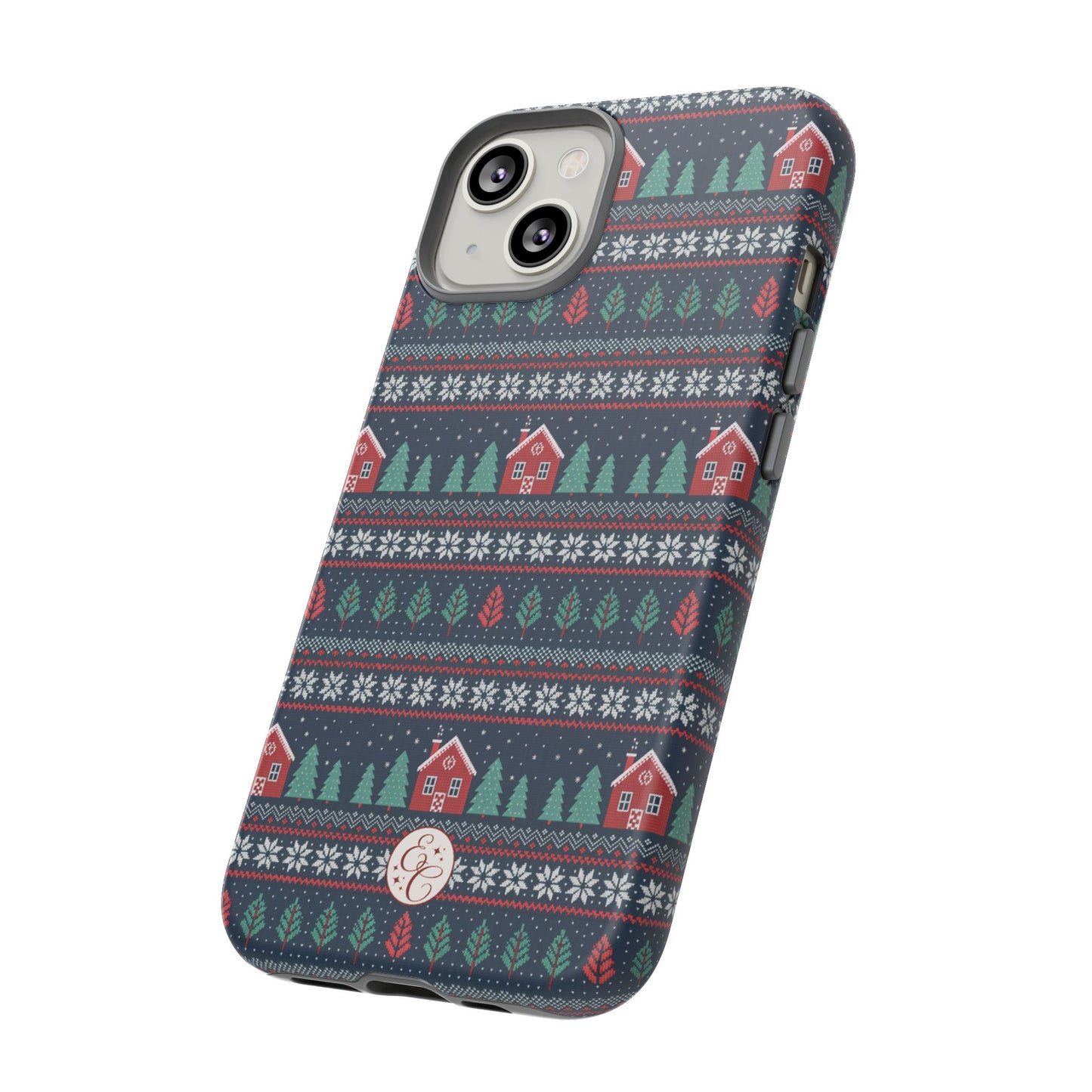 Winter Cottage Pattern Tough Phone Case