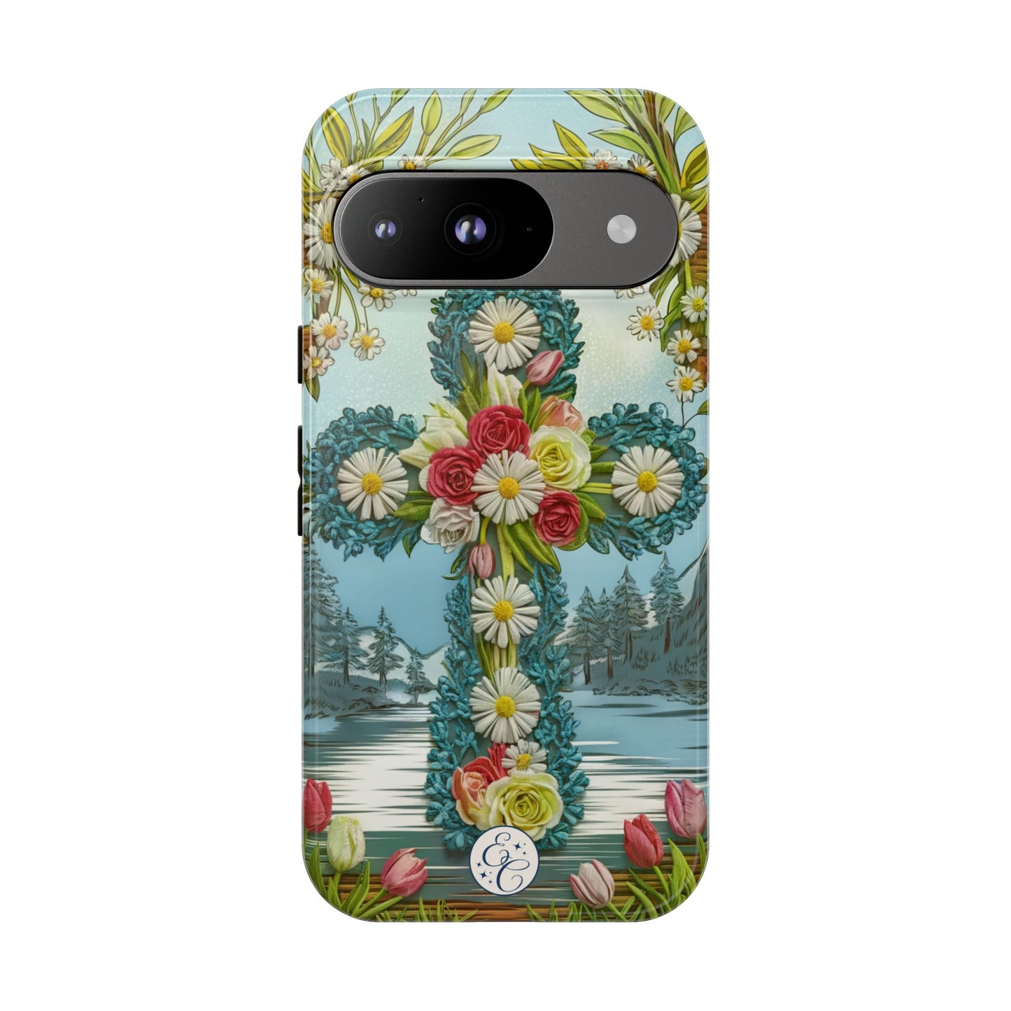 Floral Cross Tough Phone Case