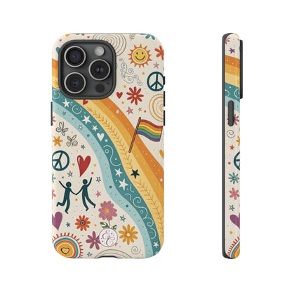 LGTBQ+ Pride Boho Doodle Tough Phone Case